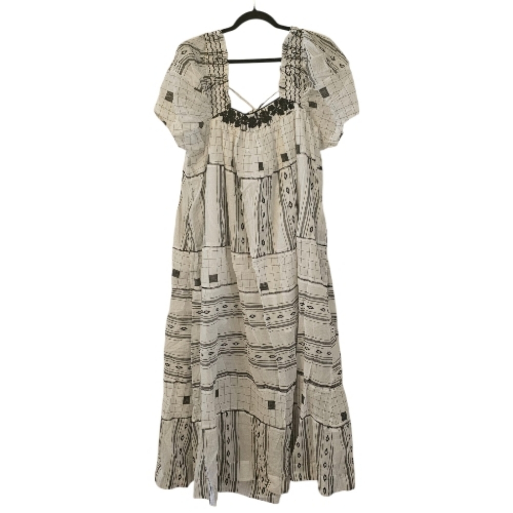 Black and White Free People Women's Jamie Embroidered Maxi Dress